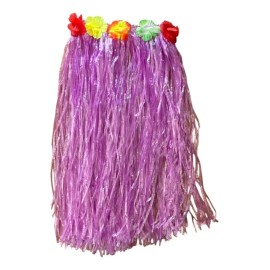 5 Falda Hawaiana Larga 60cm Flores Colores Festival Fiesta