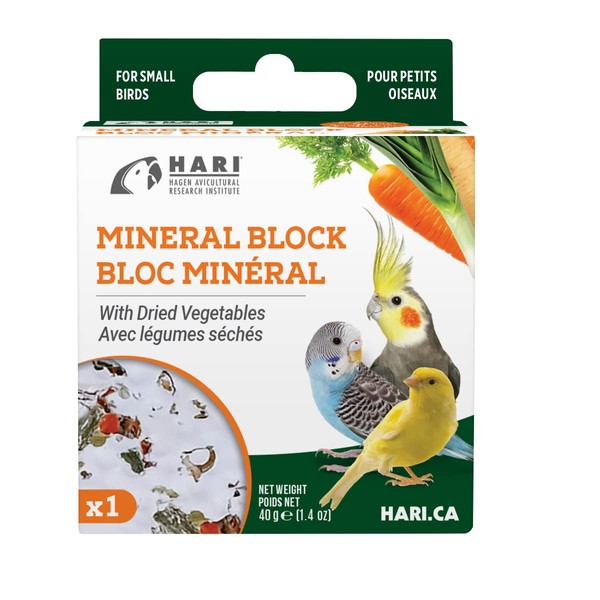 Hari Mineral Block for Birds with Dried Vegetables, Calcium Supplement Bird Treat