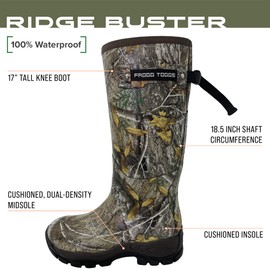 FROGG TOGGS Ridge Buster Snake, Snake Bite Protection in a Rubber, Neoprene Waterproof Boot