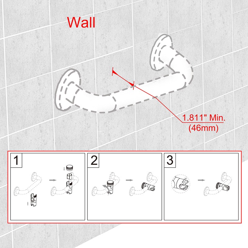 YOO.MEE ADA Grab Bar Hand Shower Bracket, Only Fit Diameter