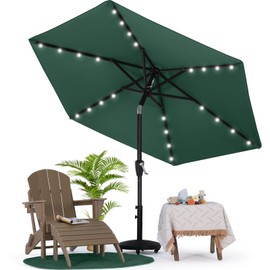 MASTERCANOPY Patio Umbrella with Solar LED Lights (7.5ft,Forest Green)