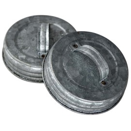 Galvanized Canister Handle Lid For Mason, Canning Jars (4 Pack, Wide Mouth)