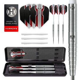 Harrows Wolfram 97% Tungsten Steel Tip Darts Set 21g, 22g, 23g, 24, 25g & 26g - Includes Speedline Shafts, Marathon - Wolfram Flights & Travel Case (24g)