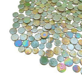 500g Mixed 3 Sizes Random Round Ceramic Mosaic Tiles DIY Creative Ceramic Mosaic Tiles for Craft Plates, Flower Pots, Vases, Cups, Mosaic, Handmade Home Decoration (Raibbow