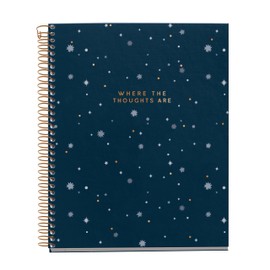 Miquelrius - Notebook A5 (148 x 210 mm), Horizontal Stripes 7 mm, 120 Sheets of 70 g/m², Cardboard Cover with Gold Details, 4 Colour Stripes, Copper Spiral, Midnight Secrets Collection