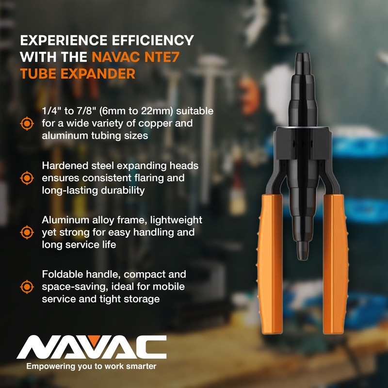 NAVAC NTE7 Manual Tubing Expander | Foldable Swaging Tool |