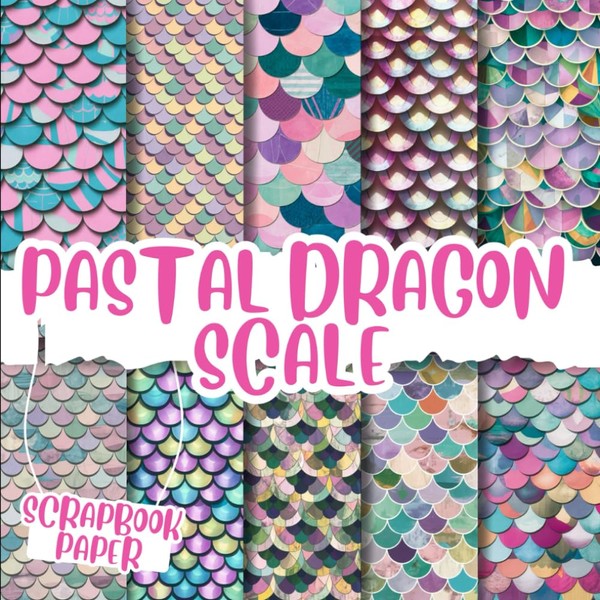 Pastal Dragon Scale Scrapbook Paper: Double-Sided Decorative Craft Papers For