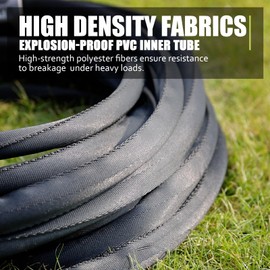 Non-Expanding Garden Hose 50ft – Flexible, Burst-Resistant, with 10-Function Spray Nozzle, Lightweight & Durable for Outdoor Use(Grey)
