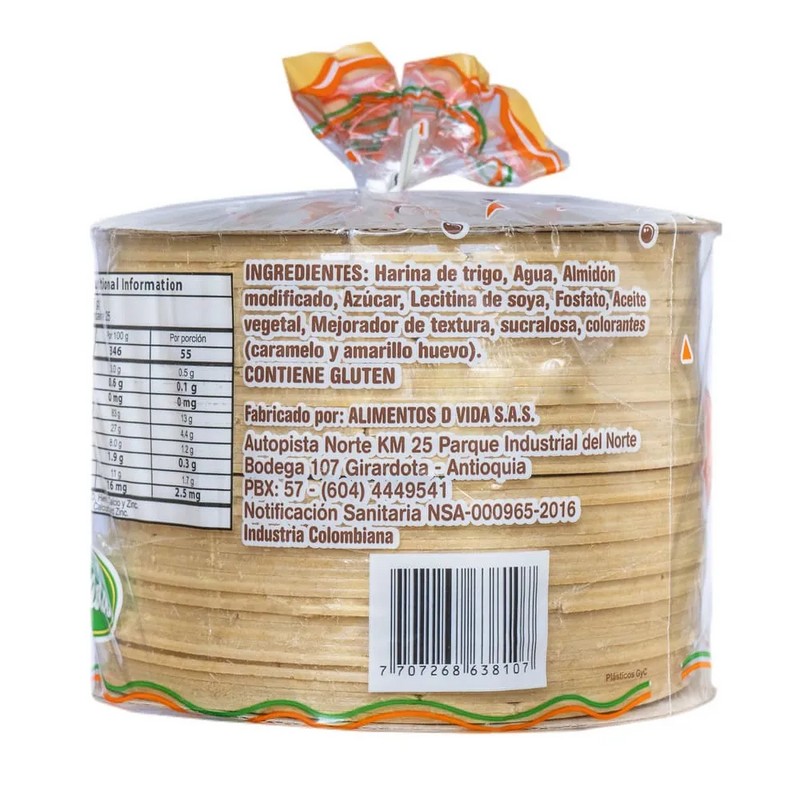 Dvida Colombia Wheat Wafers 25 pairs 50 pcs Obleas Milk