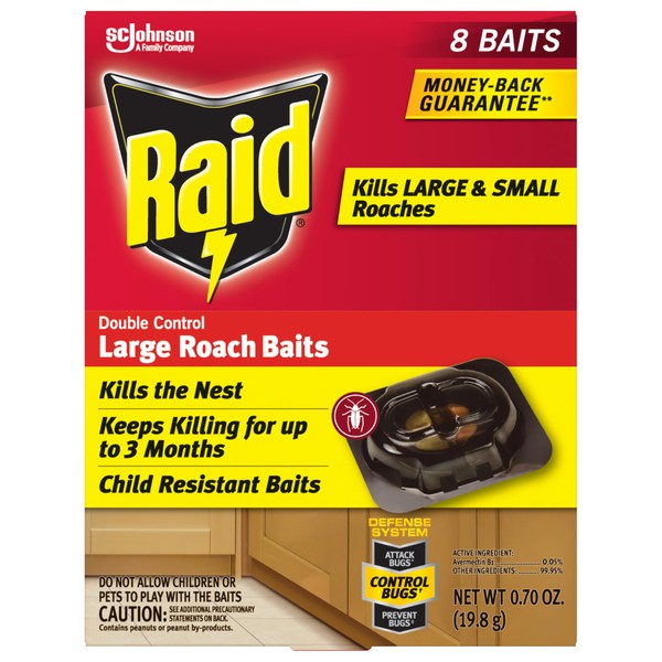 Raid Double Control Large Roach Baits (8 Count (Pack of