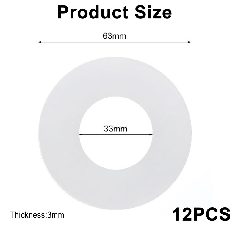 12 PCS Flush Valve Seal, Toilet Cistern Rubber Seal Clear