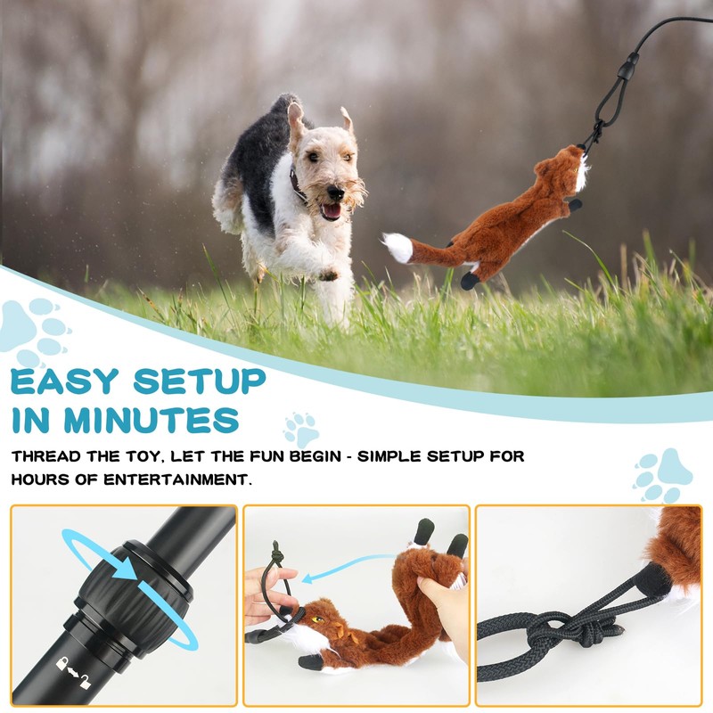 YILAKO Flirt Pole for Dogs - Heavy Duty Interactive Dog
