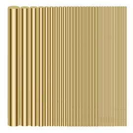 Sutemribor 1/2" 3/8" 5/16" 1/4" 3/16" 5/32" 1/8" 3/32" 1/16" Brass Rods Assortment Kit, Brass Solid Round Rod Lathe Bar Stock for Craft Making, Handle Pin, 3.94" in Length (31 Pieces)