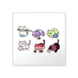 CafePress Neko Atsume: Steven Universe V1 Sticker Square Bumper Sticker Car Decal