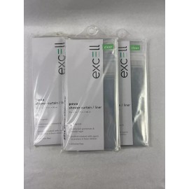 Milberg Factors Inc Lot Of 3 Excell  70 in. H x 71 in. W Clear Solid Shower Curtain Liner New