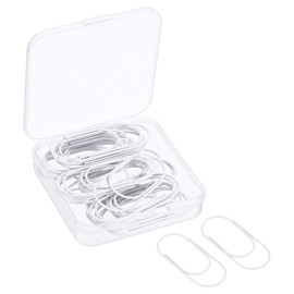 TA-VIGOR Breite Büroklammern, beschichtet, große Clips, Lesezeichen mit Box, 5,1 cm, weiß, für die Organisation von Büro, Zuhause, 30 Stück