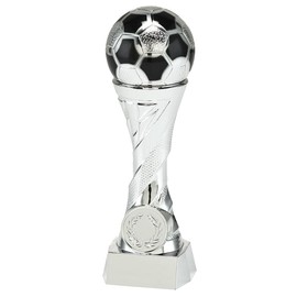 Larius Football Cup Award Trophy in Gold and Silver (without Desired Text, Silber, L)