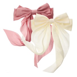 VICASKY 2Pcs Elegant Big Bow Hair Clips for Women and Teens Stylish Spring Barrettes Hair Accessories for Dress Up and Special Occasions
