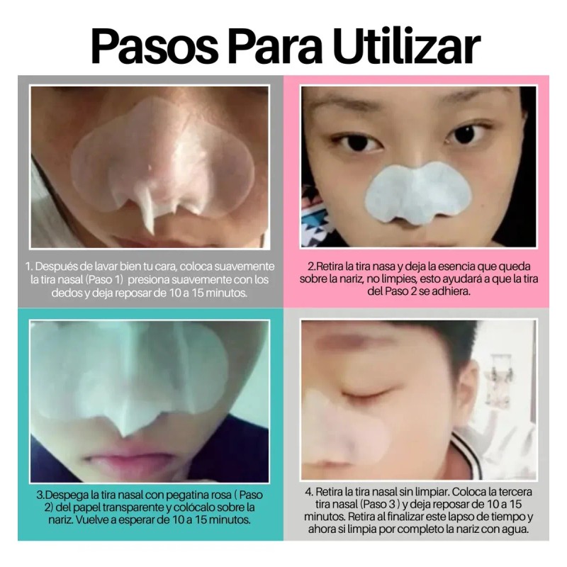 Mascarilla Tiras Pasos Puntos Negros Herramienta Acné