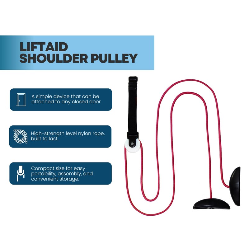 LiftAid Shoulder Pulley for Physical Therapy with Exercise Guide -