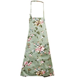 Violotoris Apron for Women, Tabards for Women with Pockets, Flower Print, Adjustable Hanging Strap, for Home Baking, Kitchen, Diy Crafts