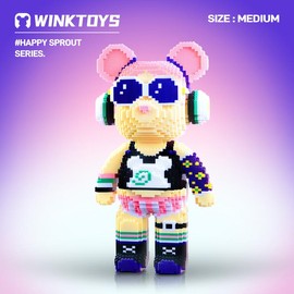 Bear Building Block,Winktoys building block, Bear Toys,Birthday Gift,Festival gift,building sets,Educational Building Blocks,Trend Decoration,Cool:_Milk Tea Sister