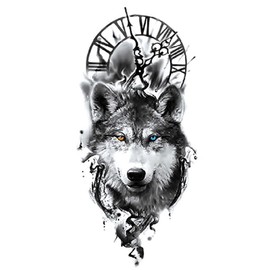 3 Blätter Temporäre Wolf Tattoos Wölfe Tattoos Arm Tattoos Tier Klebetattoos XQB088 089 206