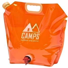 HOME-PRO VISIONS Collapsible Water Container Bag, BPA-Free, Portable, Foldable, 8 Liters/2.1 Gallons, Outdoor, Camping, Hiking, Weather Emergencies, Sports, Survival Kit (Orange)