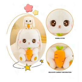 Jextech Peluche Conejo Con Zanahoria Grande Tierno Kawai Jumbo 75cm