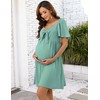 FUNJULY Maternity Dresses for Baby Shower Women's Knotted V Neck