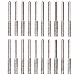 KIMISS 20Pcs Chainsaw Sharpener Burr Grinding Head Rotating File Sharpening Tool Set Kit for 7/32 Inch Wheel & Large Chainsaw Chains (4.8mm)