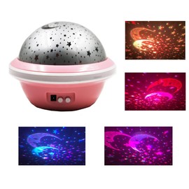 Star Moon Bedroom Night Light, Baby Night Lights Projector, Colorful Gradient, Unique Gifts for Birthday Nursery Women Children Kids Baby (Pink)