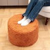 Round Pouf Ottoman Stuffed 20 x 20 x 14 Inches