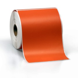 4" X 6" Direct Thermal Perforated Stickers Labels for Shipping Labels, Inventory, and Color Coding - Compatible with Zebra, Rollo, Godex and More (Orange, 1 Roll)