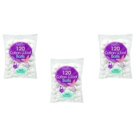 Cotton Tree 100% Cotton Wool Balls 360 Pack (Pack of 120 X 3)