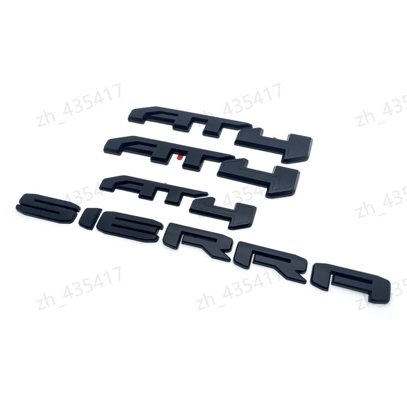 GMC 4PCS Matte Black AT4 Overlay Emblems kit Fit 2019