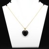 Gempires Natural Black Obsidian Heart Pendant Necklace, 20 mm Heart