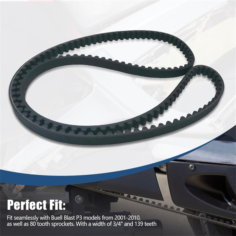 Meyffon 139T 3/4" Rear Drive Belt Compatible with Buell Blast
