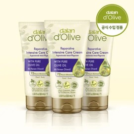 Dallan 달란 올리브 핸드크림 고보습 수분케어 핸드크림 휴대용 60ml 3개 Dalan Olive Hand Cream Intensive Moisture Care Portable 60ml 3-pack