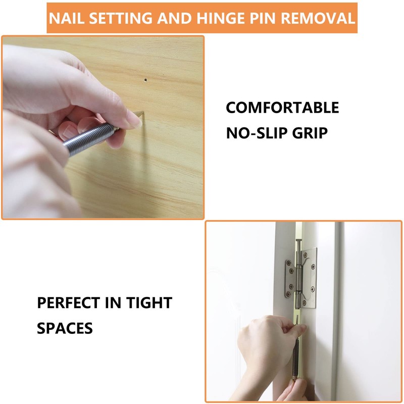 WHLLING 2-Piece Dual Head Nail Setter and Hinge Pin Punch