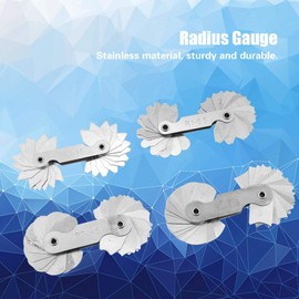 Fydun Radius Gauge 4 Pieces Stainless Steel Concave Convex Measuring Tool R0.3-1.5/R1-6.5/R7-14.5/R15-25 Portable Radius Fillet Gauge for Welding Measurement Inspection Test
