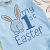 Xiaodriceee Infant Baby Boy Easter Outfit Rabbit Ears Hoodie Romper