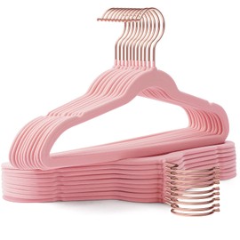 Uinicor Toddler Hangers,50 Pack 11 Inch,Velvet Baby Hangers Slim & Space-Saving,Baby Clothes Hangers with 360 Swivel Hook,Heavy Duty Felt Hanger for Childrens Coats, Pants,and Dress (Pink