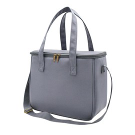 Nanxson Insulated Lunch Bag, Large Reusable Cool Bag, Waterproof Picnic Bag with Floral Pattern and Adjustable Shoulder Strap (11.25 L, A-Grey)