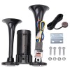 FARBIN Black air horn with button for truck trains, 12V