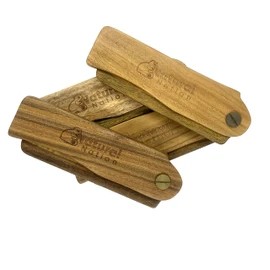 Folding Wooden Beard Brush/Hair Comb Stocking Filler Pocket Sized Durable Anti-Static Mens Eco Friendly Natural