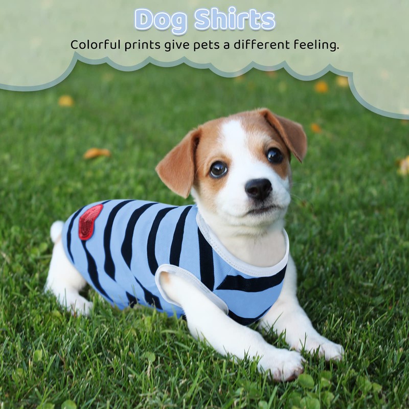Preferhouse Pet Dog Striped T-Shirt Dogs Cats Cotton Vest Spring
