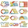 ZOiiWA 48 Pcs Breath Calm Anxiety Sensory Stickers Reusable Textured