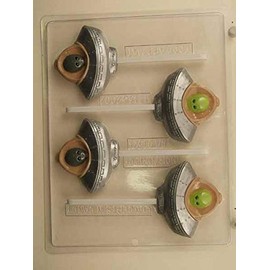 Alien in Flying Saucer Lollipop Candy Mold H143