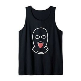 Friendly Thief Mask Tongue Out Bank Robber Gangster Kids Men Tank Top